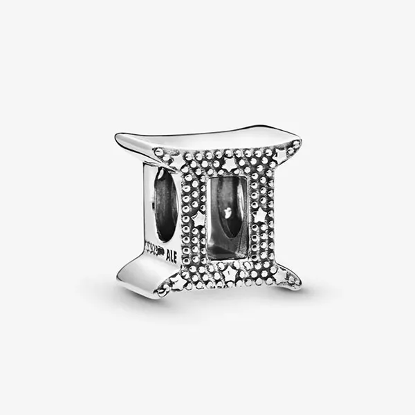 Hạt Vòng Charm Pandora Moments Cung Hoàng Đạo Song Tử 798428C01 Màu Bạc