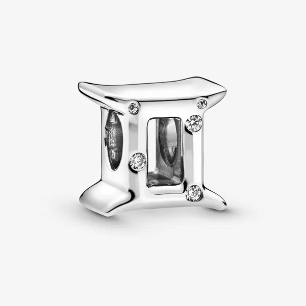 Hạt Vòng Charm Pandora Moments Cung Hoàng Đạo Song Tử 798428C01 Màu Bạc