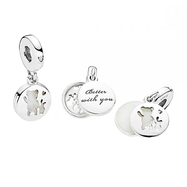 Hạt Vòng Charm Pandora Perfect Pals Pendan 797035EN23 Màu Bạc