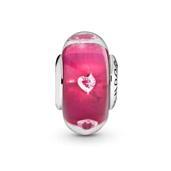 Hạt Vòng Charm Pandora Pink Hearts Murano Glass 791664PCZ Màu Hồng Đậm - Trang sức - Vua Hàng Hiệu
