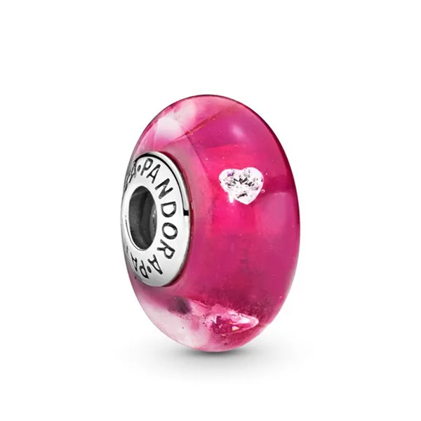 Hạt Vòng Charm Pandora Pink Hearts Murano Glass 791664PCZ Màu Hồng Đậm - Trang sức - Vua Hàng Hiệu
