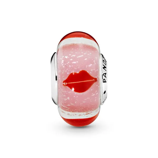 Hạt Vòng Charm Pandora Red Lips Murano Glass 796598 Màu Đỏ Cam