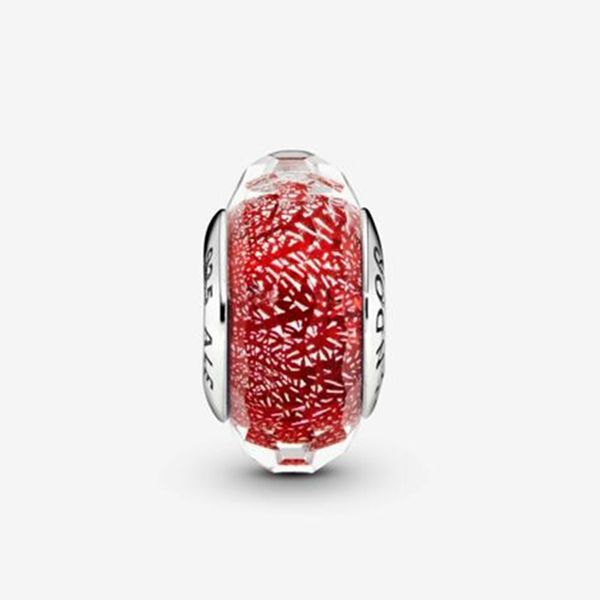 Hạt Vòng Charm Pandora Red Shimmer Glass Murano 791654 Màu Đỏ - 3