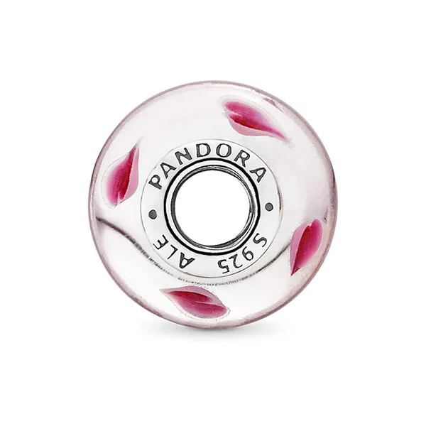 Hạt Vòng Charm Pandora Wild Hearts Murano 791649 Màu Hồng