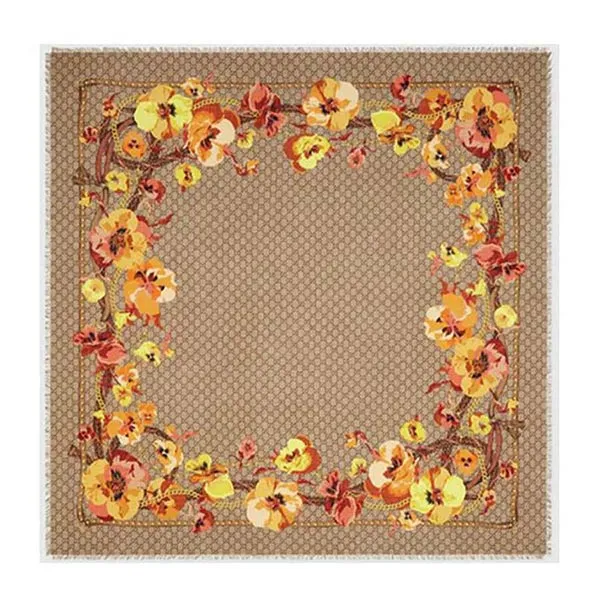 Khăn Gucci Floral Scarf Yellow/Beige Phối Màu Vàng Be - Thời trang - Vua Hàng Hiệu