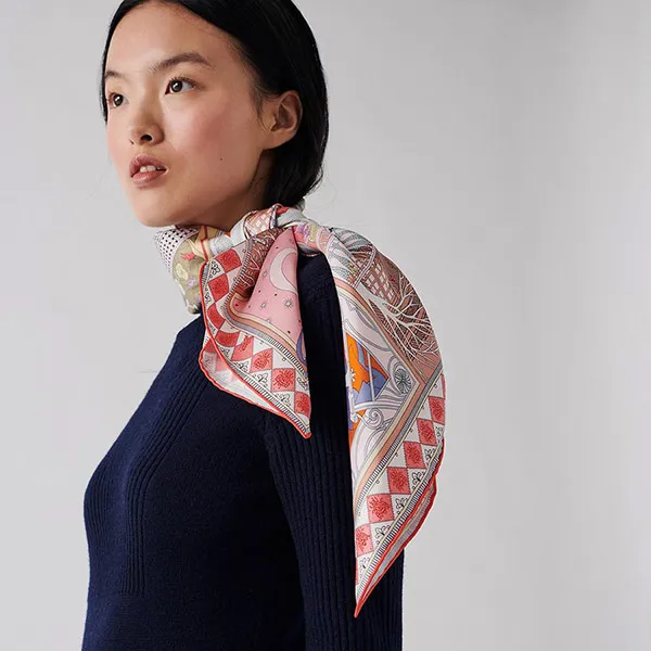 Khăn Hermès Objets De Curiosite Scarf 90 Phối Màu - Thời trang - Vua Hàng Hiệu