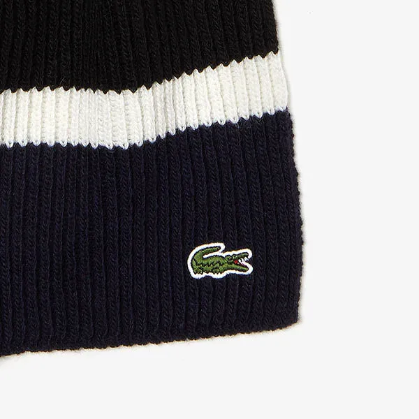 Khăn Len Lacoste Men's Contrast Striped Ribbed Wool Scarf Màu Xanh Đen - Thời trang - Vua Hàng Hiệu