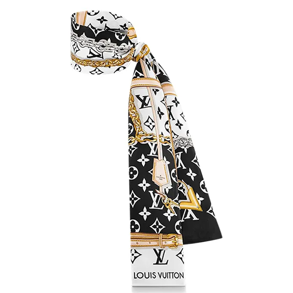 Khăn Louis Vuitton LV Monogram Confidential Square Màu Trắng Đen