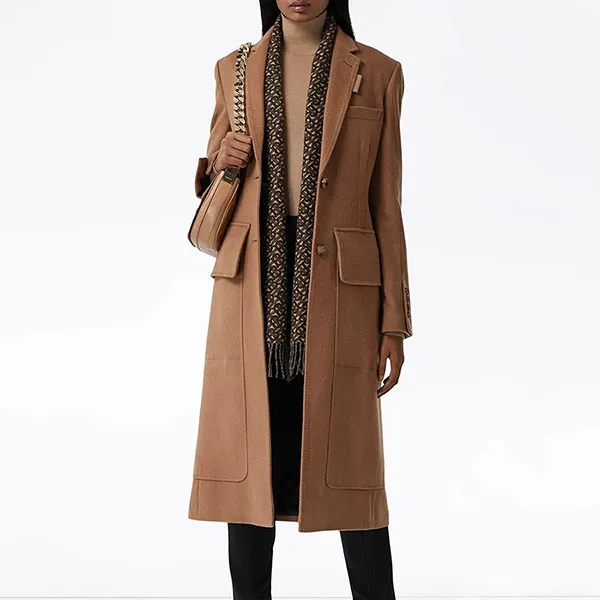 Khăn Quàng Cổ Burberry Monogram Pattern Scarf Màu Nâu
