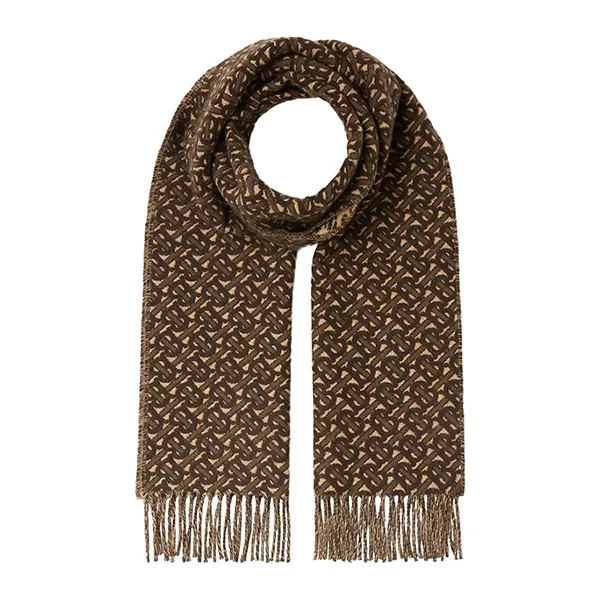 Khăn Quàng Cổ Burberry Monogram Pattern Scarf Màu Nâu