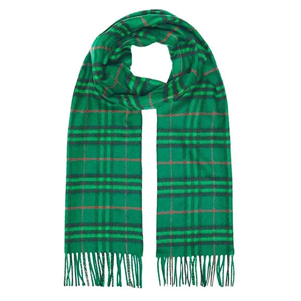 Khăn Quàng Cổ Burberry The Classic Vintage Check Cashmere Scarf Green Màu Xanh Lá