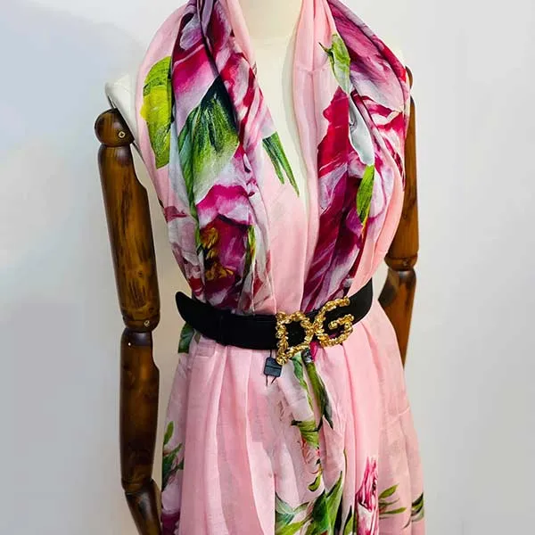 Khăn Quàng Cổ Dolce & Gabbana D&G Sunflower Print Wrap Shawl Scarf Phối Màu