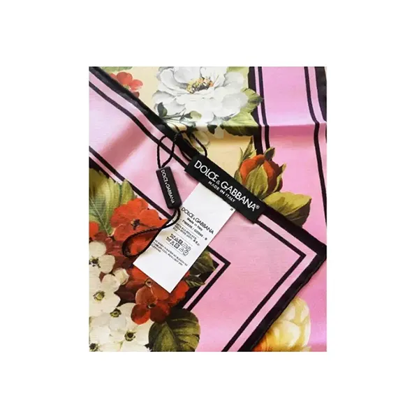 Khăn Dolce & Gabbana D&G Peony Printed Silk Scarf In Multicolour Phối Màu - Thời trang - Vua Hàng Hiệu