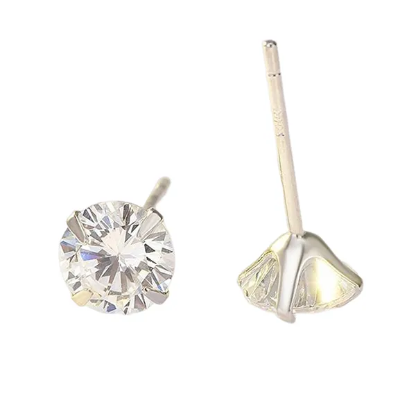 Khuyên Tai LiLi Jewelry Bạc Đính Đá Cubic Zirconia LiLi_488357 Màu Trắng 6mm
