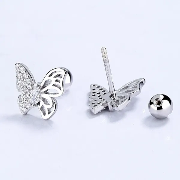 Khuyên Tai LiLi Jewelry Butterfly Hồ Điệp Eudora, Đính Đá CZ Eudora Lili_636419 Màu Trắng