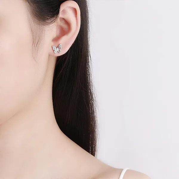 Khuyên Tai LiLi Jewelry Butterfly Hồ Điệp Eudora, Đính Đá CZ Eudora Lili_636419 Màu Trắng