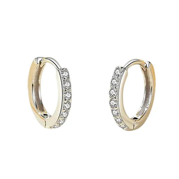 Khuyên Tai LiLi Jewelry Dạng Tròn Đính Đá CZ Cristy Lili_886531 Màu Bạc