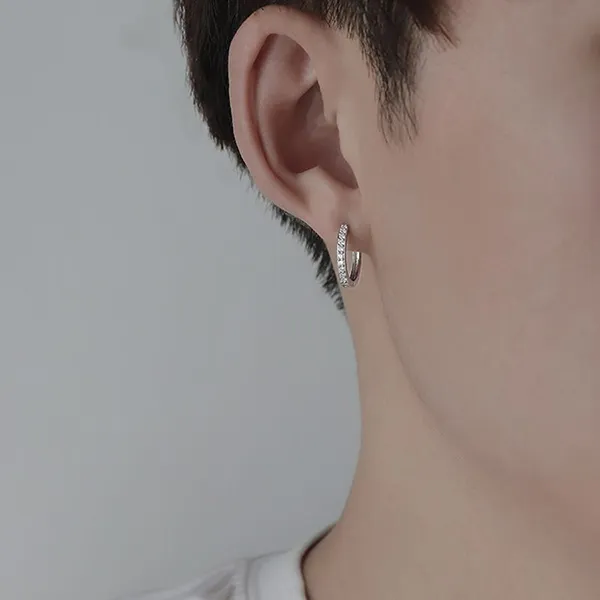 Khuyên Tai LiLi Jewelry Dạng Tròn Đính Đá CZ Cristy Lili_886531 Màu Bạc