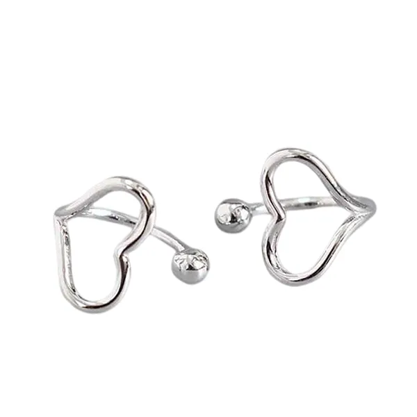 Khuyên Tai LiLi Jewelry Đeo Vành Tai Steel Heart Lili_446813 Màu Trắng - Trang sức - Vua Hàng Hiệu