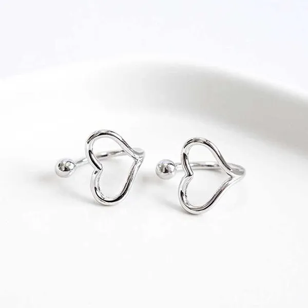 Khuyên Tai LiLi Jewelry Đeo Vành Tai Steel Heart Lili_446813 Màu Trắng - Trang sức - Vua Hàng Hiệu