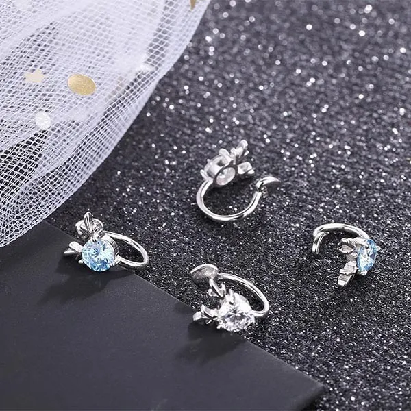 Khuyên Tai LiLi Jewelry Đính Đá CZ Lili_951189 Màu Xanh Dương - Trang sức - Vua Hàng Hiệu