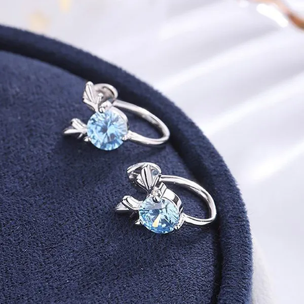 Khuyên Tai LiLi Jewelry Đính Đá CZ Lili_951189 Màu Xanh Dương - Trang sức - Vua Hàng Hiệu
