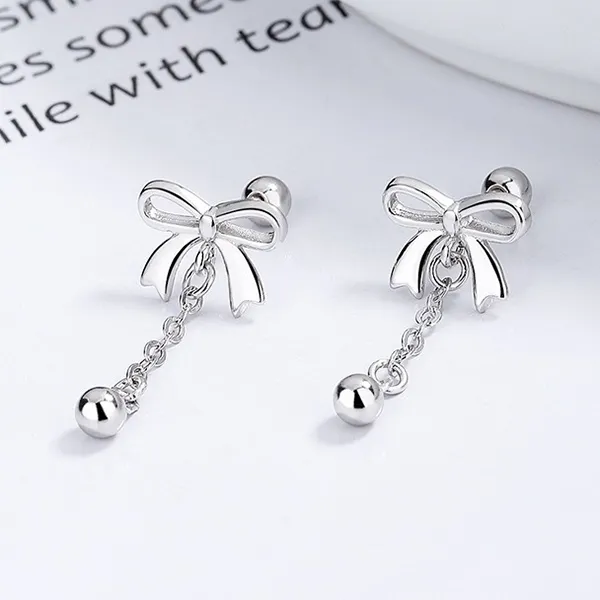 Khuyên Tai LiLi Jewelry Hình Chiếc Nơ Lili_392784 Màu Bạc - Trang sức - Vua Hàng Hiệu
