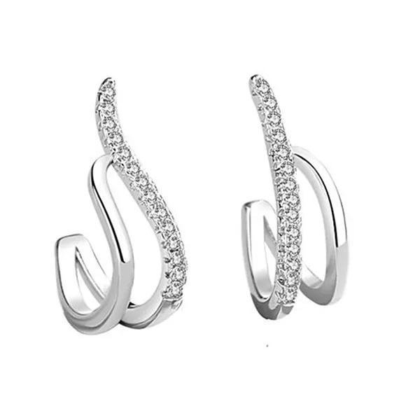 Khuyên Tai LiLi Jewelry Hình Chữ C Đính Đá CZ Lili_794181 Màu Bạc - Trang sức - Vua Hàng Hiệu