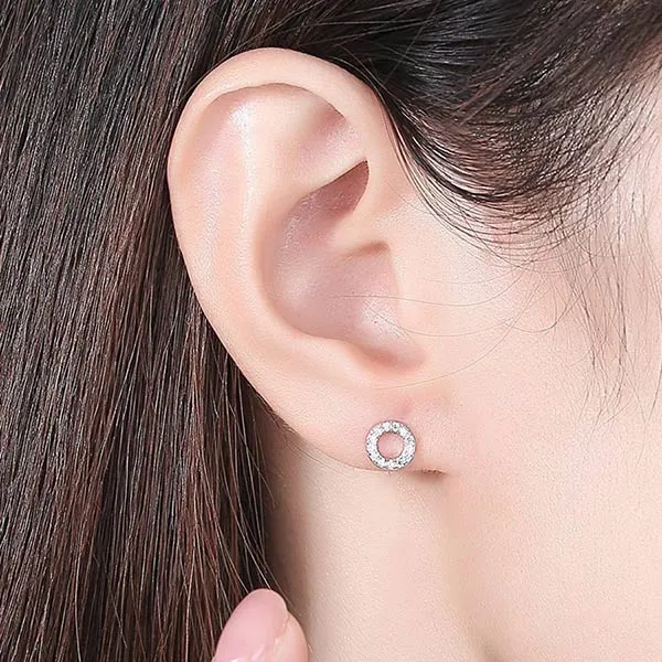 Khuyên Tai LiLi Jewelry Hình Chữ X O Đính Đá CZ Lili_794181 Màu Bạc - Trang sức - Vua Hàng Hiệu