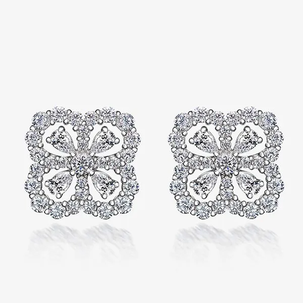 Khuyên Tai LiLi Jewelry Hình Cỏ Bốn Lá, Đá Carbon LiLi_996258 Màu Bạc - Trang sức - Vua Hàng Hiệu