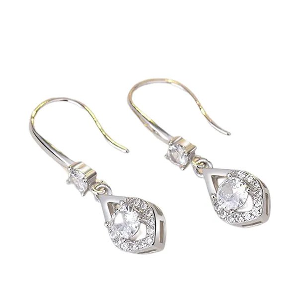 Khuyên Tai LiLi Jewelry Hình Giọt Nước Đính Đá CZ Lili_416496 Màu Trắng