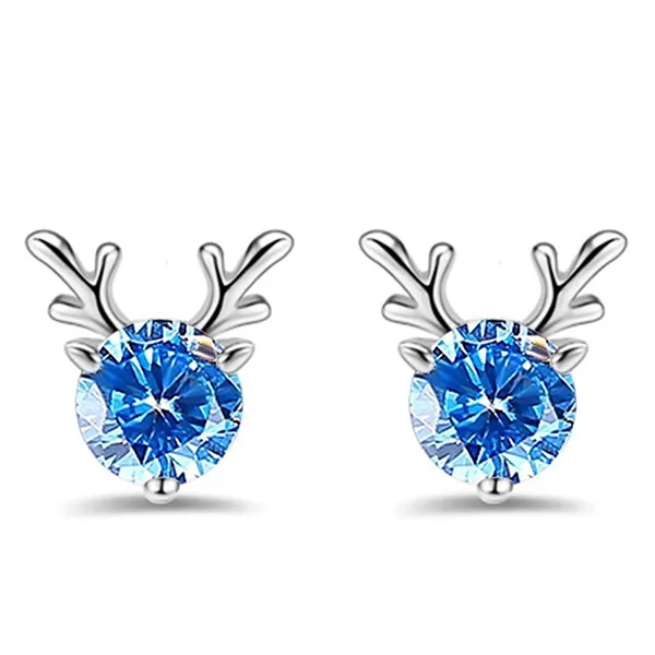 Khuyên Tai LiLi Jewelry Hình Hươu Đính Đá CZ Lili_222145 Màu Xanh Dương - Trang sức - Vua Hàng Hiệu