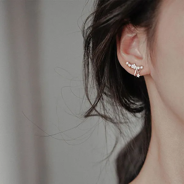 Khuyên Tai LiLi Jewelry Hình Ngôi Sao Đính Đá CZ Lili_321925 Màu Bạc - Trang sức - Vua Hàng Hiệu