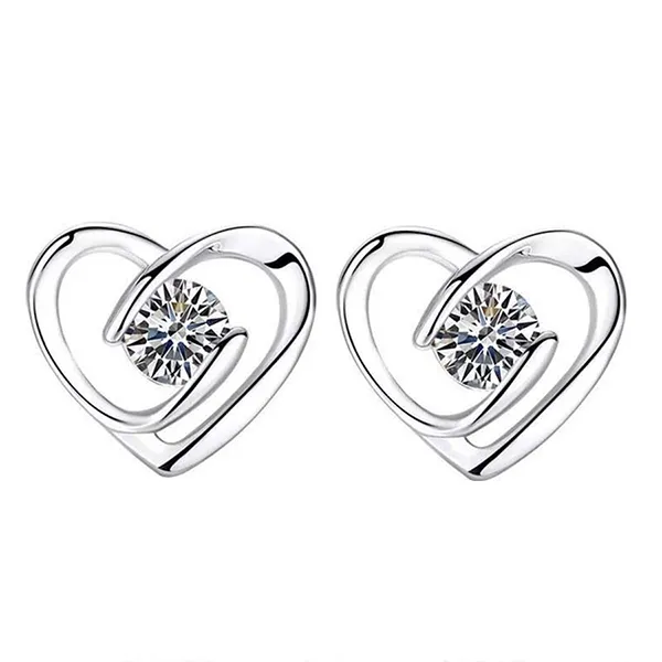 Khuyên Tai LiLi Jewelry Hình Trái Tim Đính Đá CZ Lili_547816 Màu Bạc - Trang sức - Vua Hàng Hiệu