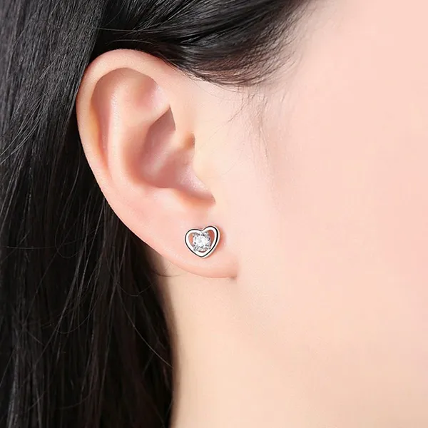 Khuyên Tai LiLi Jewelry Hình Trái Tim Emma Lili_416268 Màu Bạc - Trang sức - Vua Hàng Hiệu
