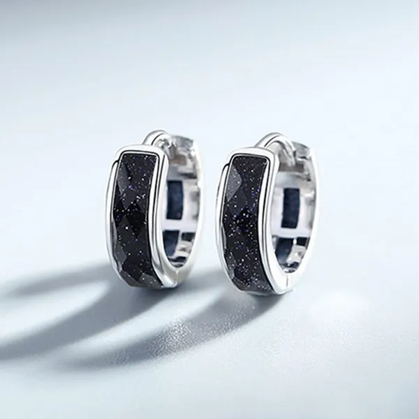 Khuyên Tai Nam LiLi Jewelry Hình Tròn The King LiLi_897125 Màu Đen Bạc