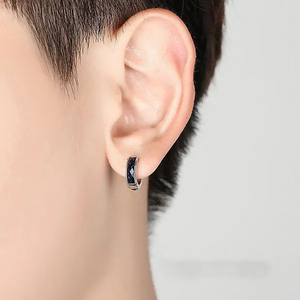 Khuyên Tai Nam LiLi Jewelry Hình Tròn The King LiLi_897125 Màu Đen Bạc