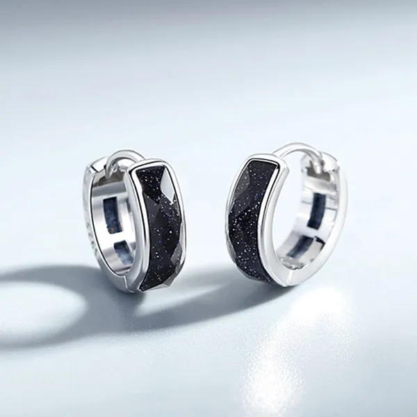 Khuyên Tai Nam LiLi Jewelry Hình Tròn The King LiLi_897125 Màu Đen Bạc