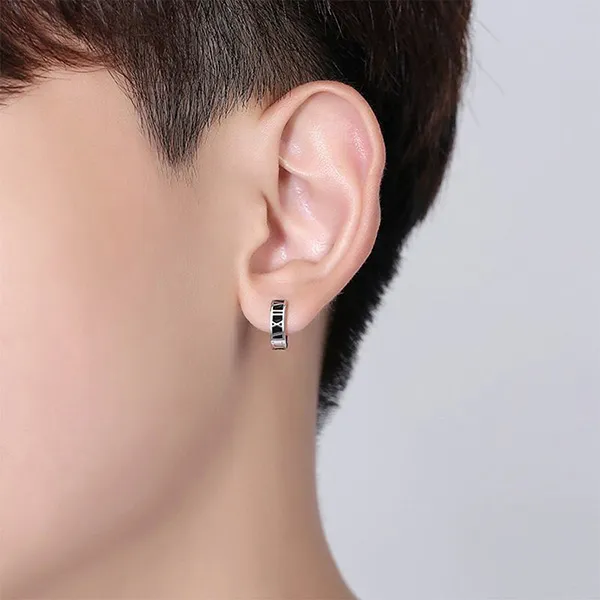 Khuyên Tai Nam LiLi Jewelry Hình Tròn The King LiLi_913177 Màu Đen