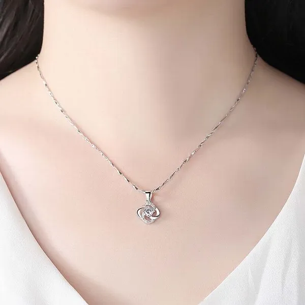 Dây Chuyền Lili Jewelry Bạc Nữ Đính Đá CZ Cỏ 4 Lá LILI_426865 Màu Bạc - Trang sức - Vua Hàng Hiệu