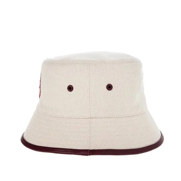 Mũ Burberry Logo Print Bucket Hat Màu Trắng Đỏ Size S