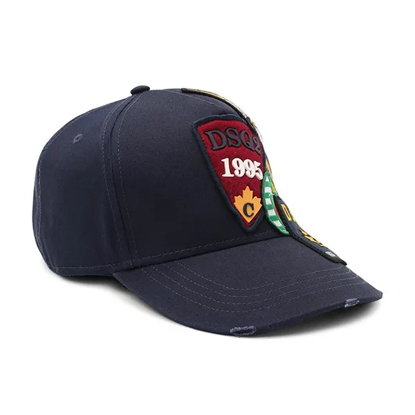 Mũ Dsquared2 All-Over Patch Baseball Cap In Blue Màu Xanh Blue