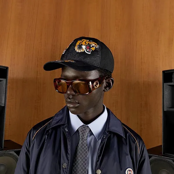 Mũ Gucci GG Baseball Hat With Tiger Print Màu Đen Vàng Size M - Mũ nón - Vua Hàng Hiệu