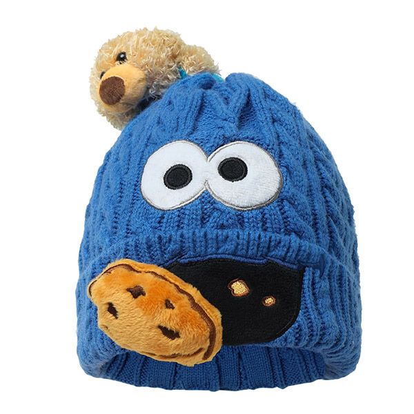 Mũ Len 13 De Marzo x Sesame Street Cookie Monster Bear Knitted Hat FR-JX-870 Màu Xanh Blue - 3