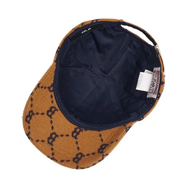 Mũ MLB Diamond Monogram Wool Jacquard Structure Ball Cap Boston Red Sox 3ACPMW126-43BGD Màu Nâu - Mũ nón - Vua Hàng Hiệu