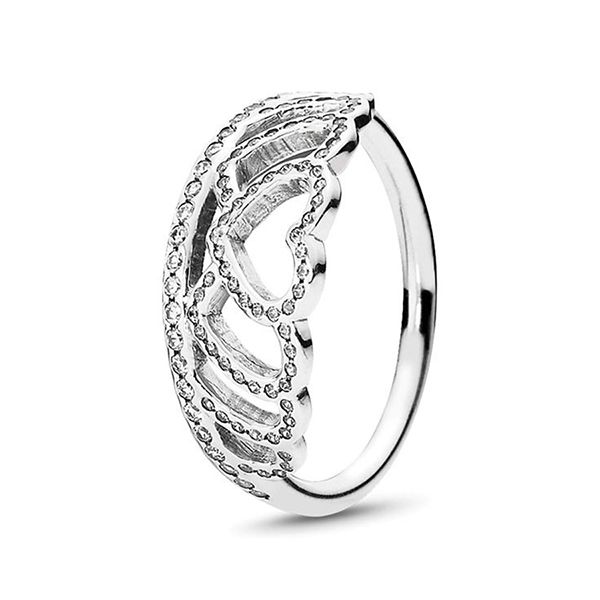 Nhẫn Pandora Jewelry Hearts Tiara Cubic Zirconia Ring In Sterling Silver Màu Bạc - 2