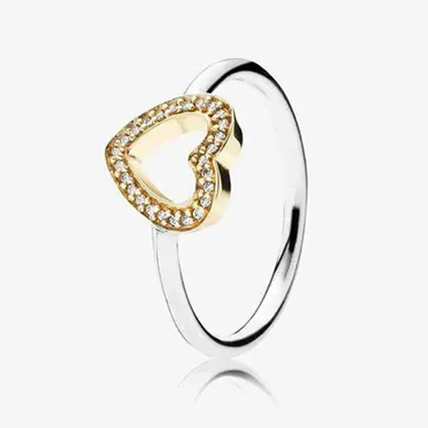 Nhẫn Pandora Symbol of Love Clear Cubic Zirconia Ring 190925CZ Màu Vàng – Bạc Size 54 - 3