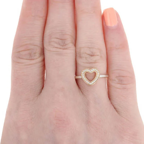 Nhẫn Pandora Symbol of Love Clear Cubic Zirconia Ring 190925CZ Màu Vàng – Bạc Size 54 - 1