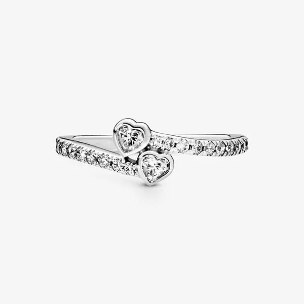 Nhẫn Pandora Two Sparkling Hearts Ring 191023CZ Màu Bạc - Trang sức - Vua Hàng Hiệu