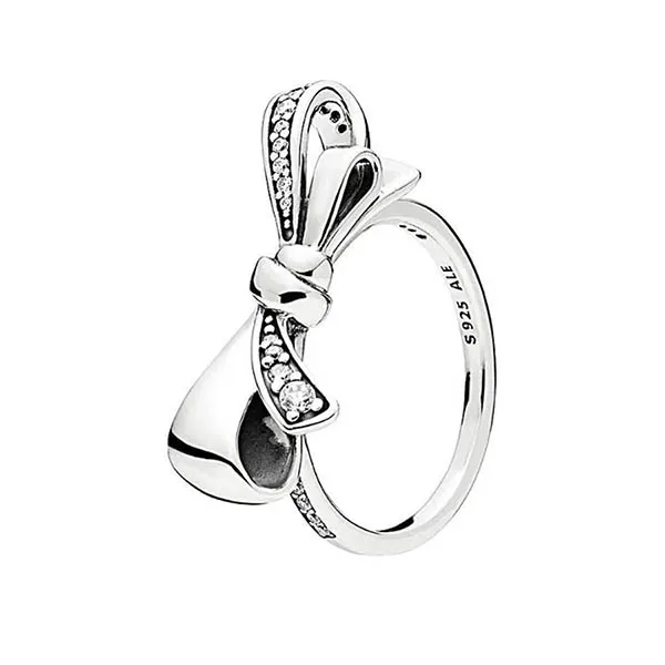 Nhẫn Nữ Pandora Women's Metallic Brilliant Bow Ring 197232CZ60 Màu Bạc Size 52